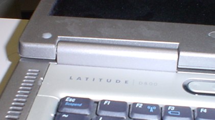 Latitude D800 display panel tilted all the way back...