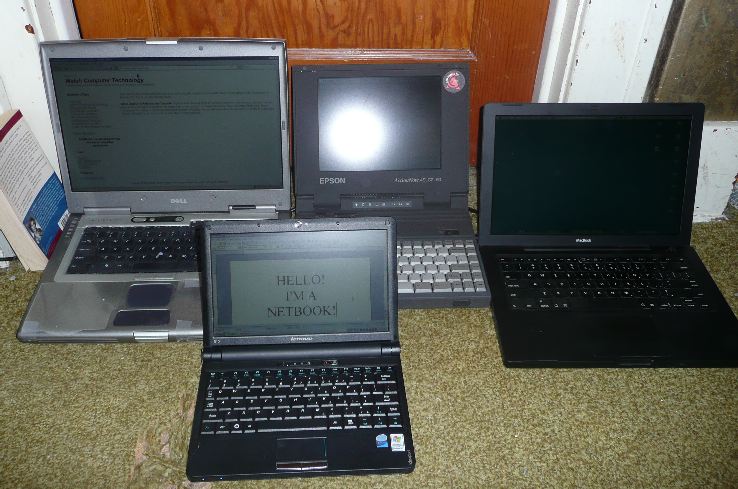 Many Different Laptops shown in comparison to the Lenovo S10