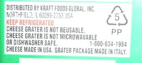 Grater is not reusable
