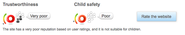 Web Of Trust Site Rating (note: image is not active)